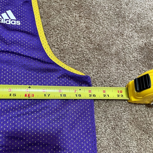 MINT ADIDAS REVERSIBLE MESH JERSEY TANK TOP LA LAKERS OR VIKINGS YELLOW & PURPLE - Picture 10 of 12